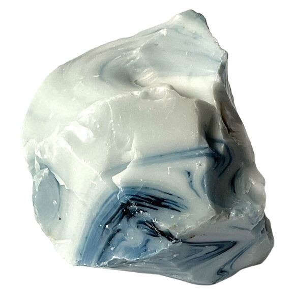 Cobalt Swirl Milk Glass Art Glass Cullet Glowing Manganese Slag Glass #4GL134 - Picture 3 of 7